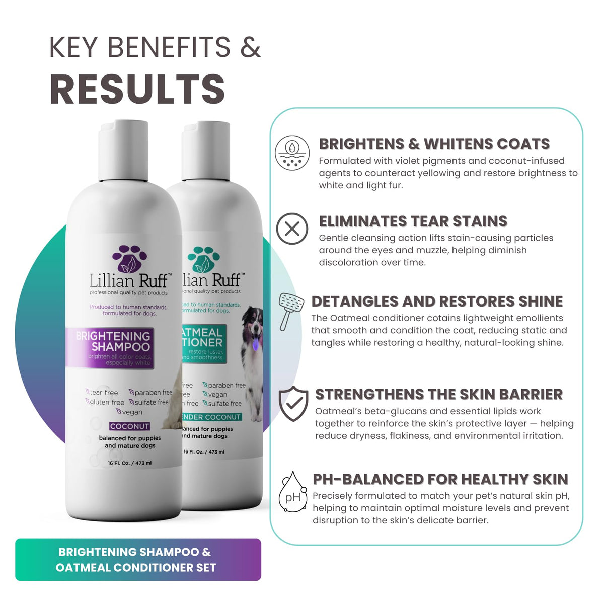 Brightening Shampoo & Oatmeal Conditioner Set for Dogs N559111