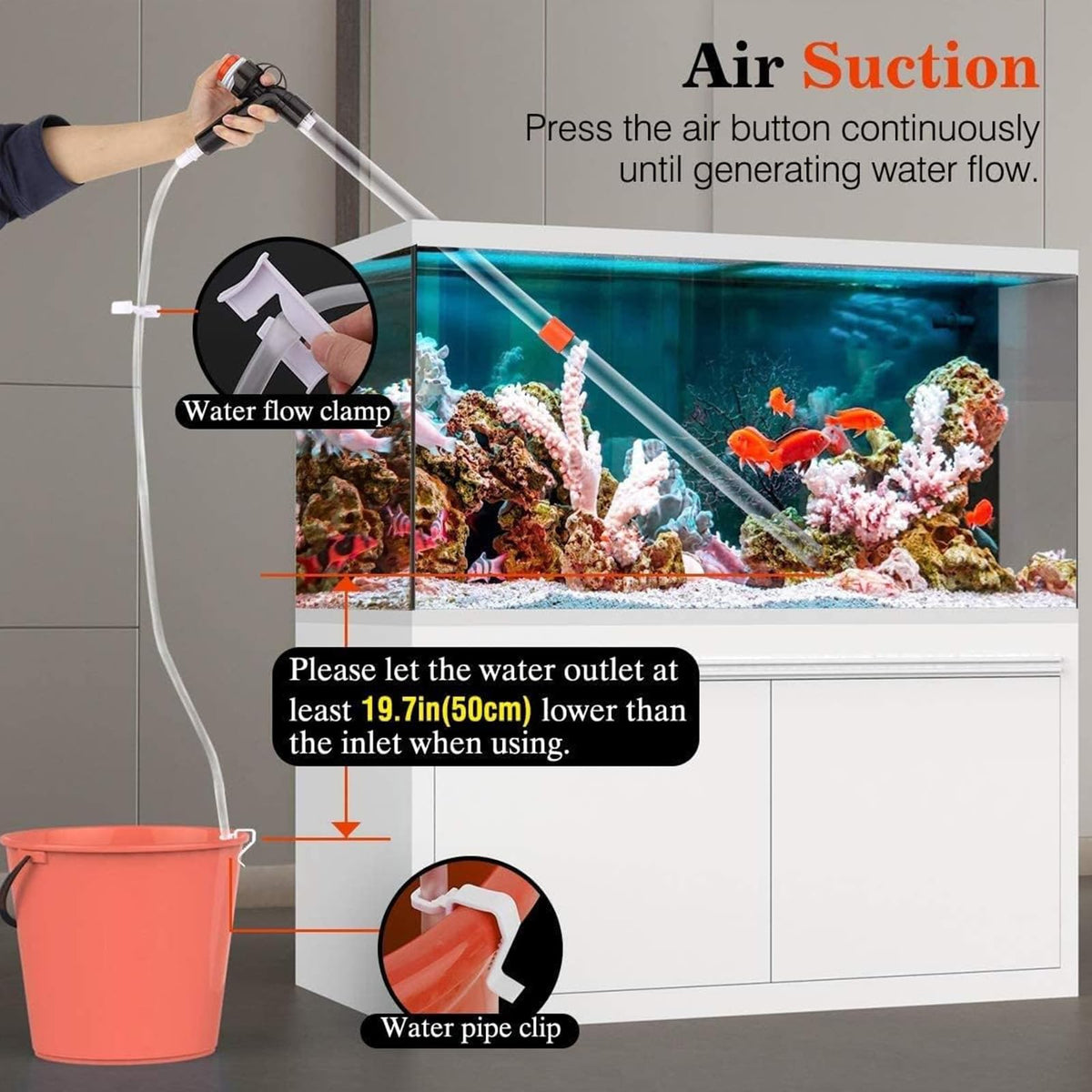 5 in 1 Aquarium Gravel Cleaner Fish Tank Kit V167232