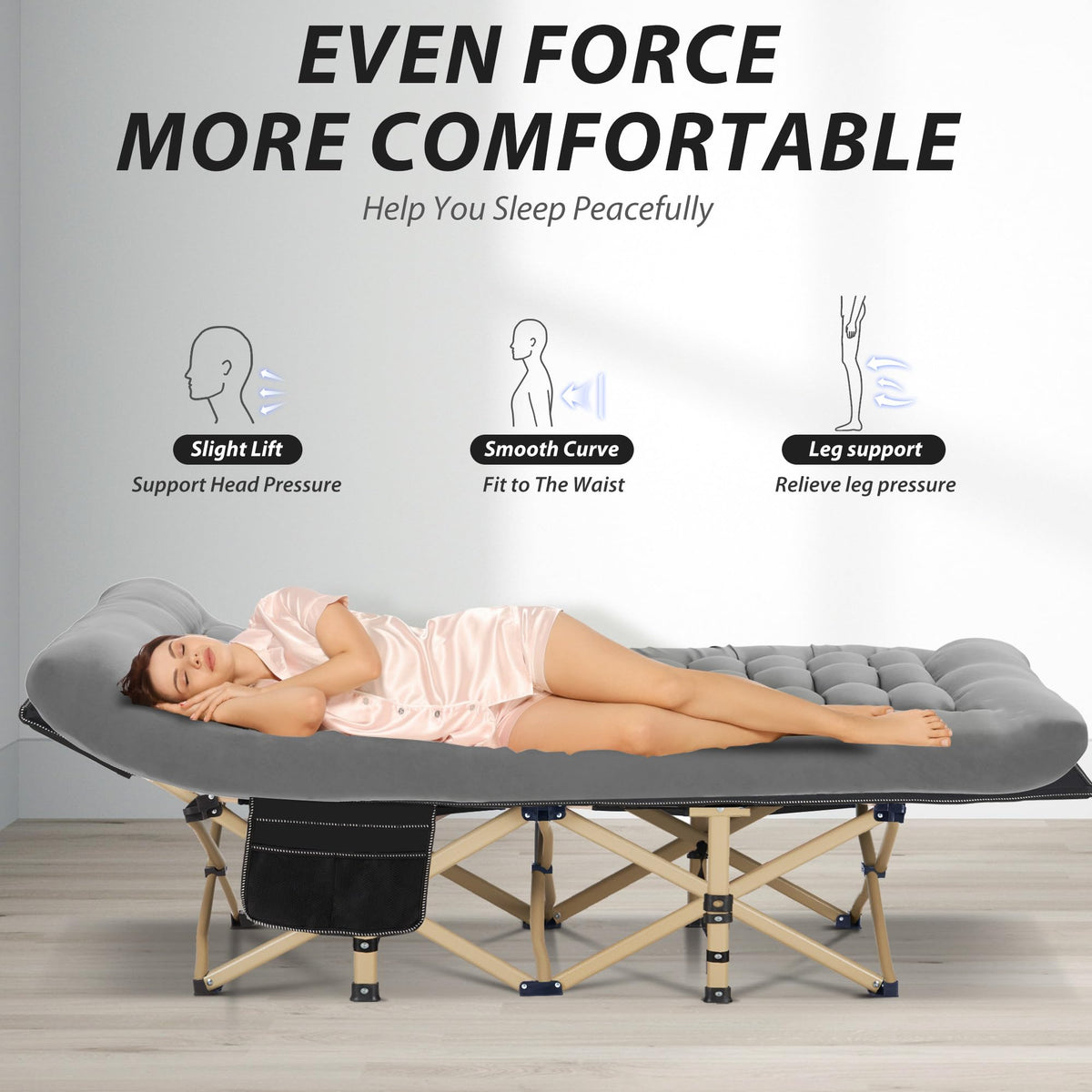 Folding Camping Cot with Mattress C436