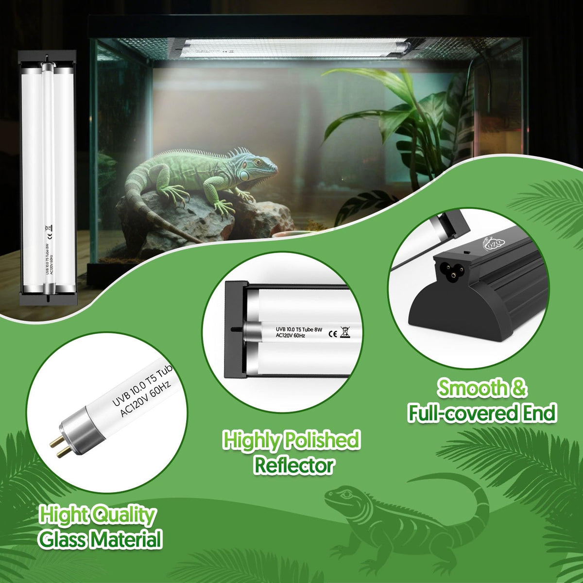 8W UVB Reptile Light Fixture Combo Kit M358102