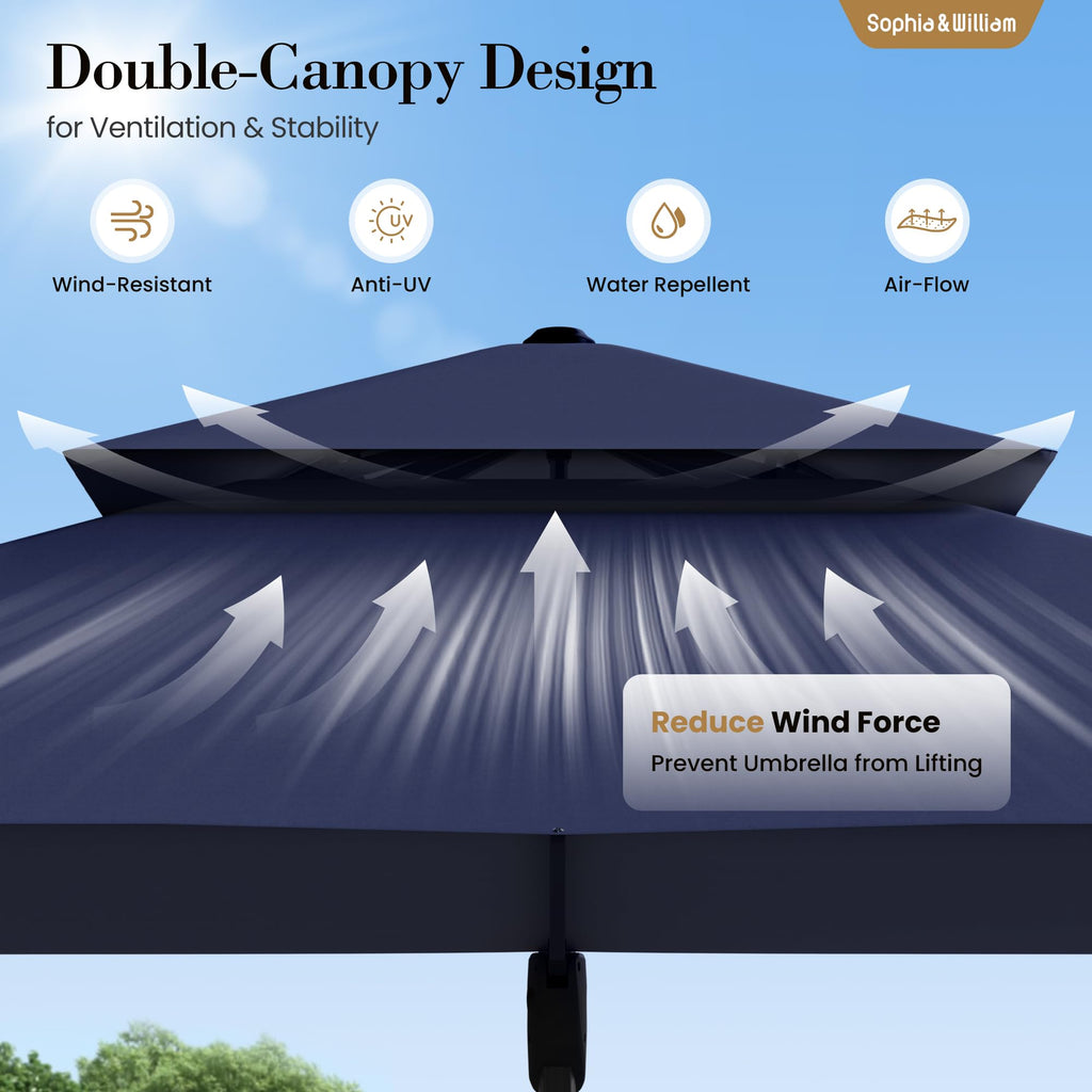 12ft Cantilever Patio Umbrella with Base Q5869