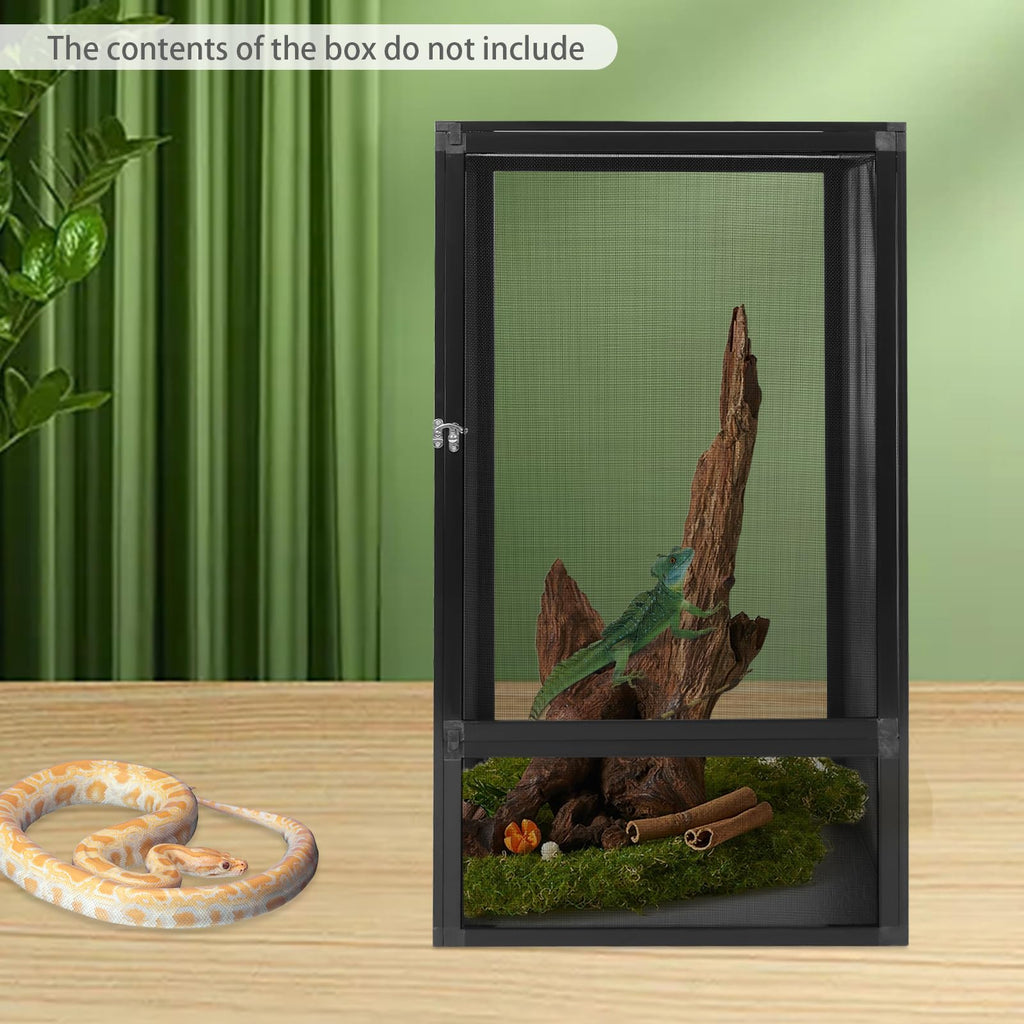 17.7"x17.7"x31.5" Foldable Aluminum Alloy Mesh Reptile Terrarium Y23633