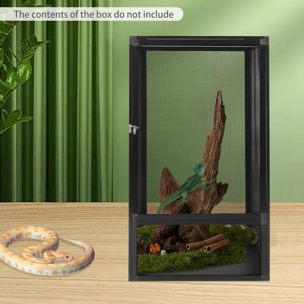 17.7"x17.7"x31.5" Foldable Aluminum Alloy Mesh Reptile Terrarium Y23633