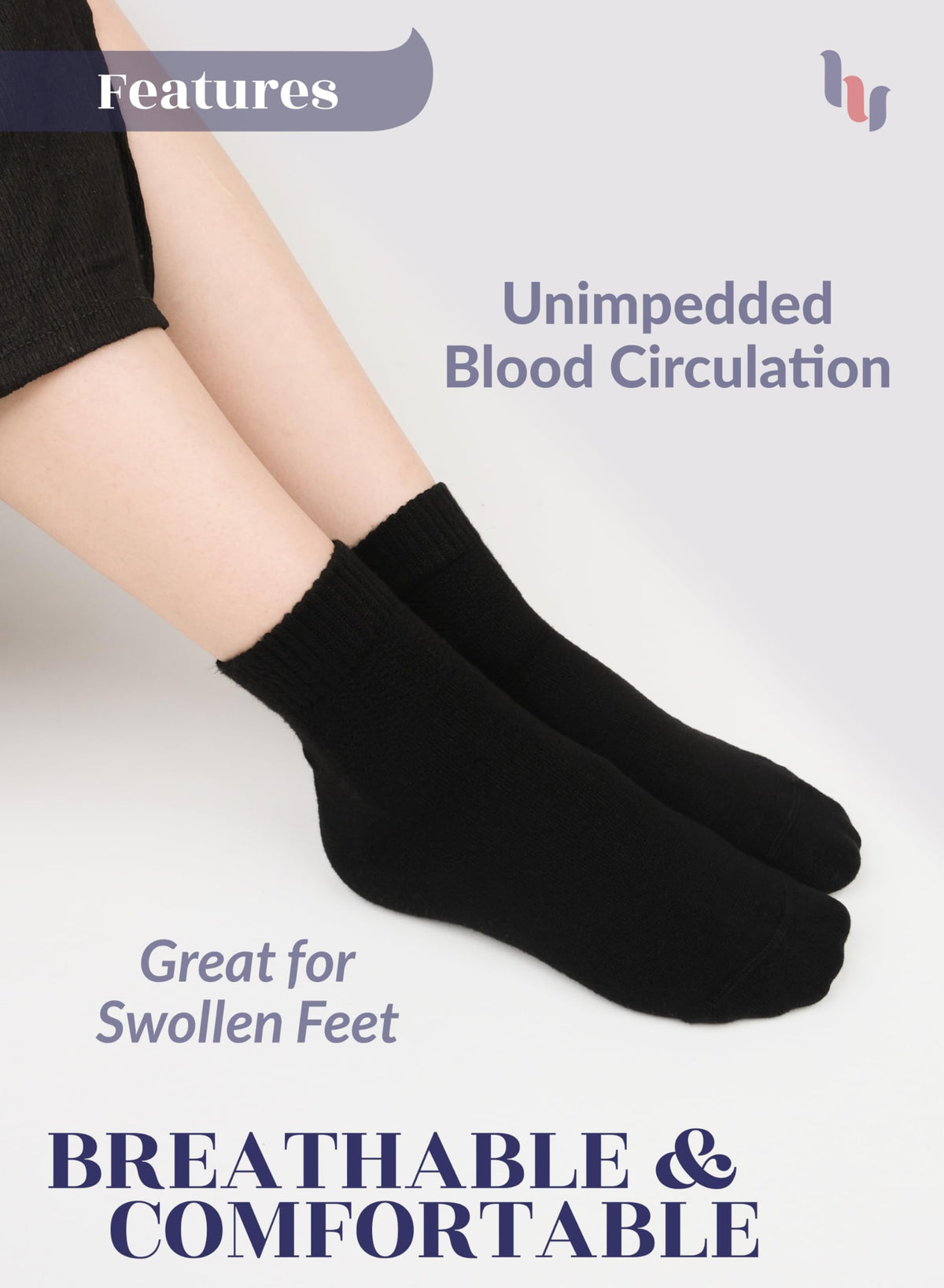 Loose Fit Bamboo Ankle Socks W8629