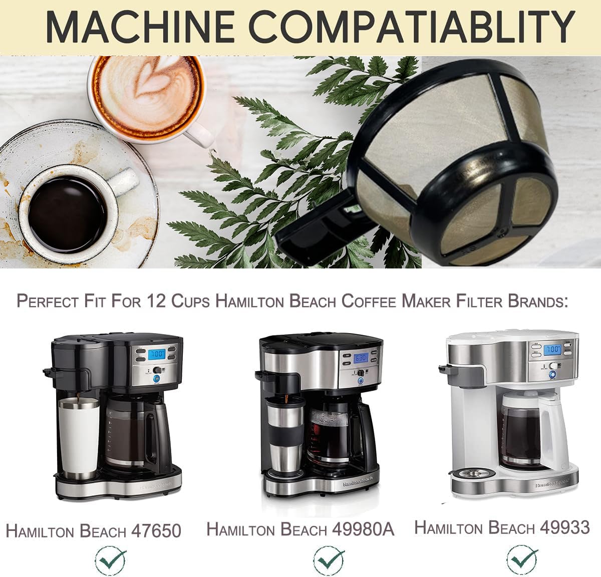 Reusable Coffee Basket Filter 2PCS F520