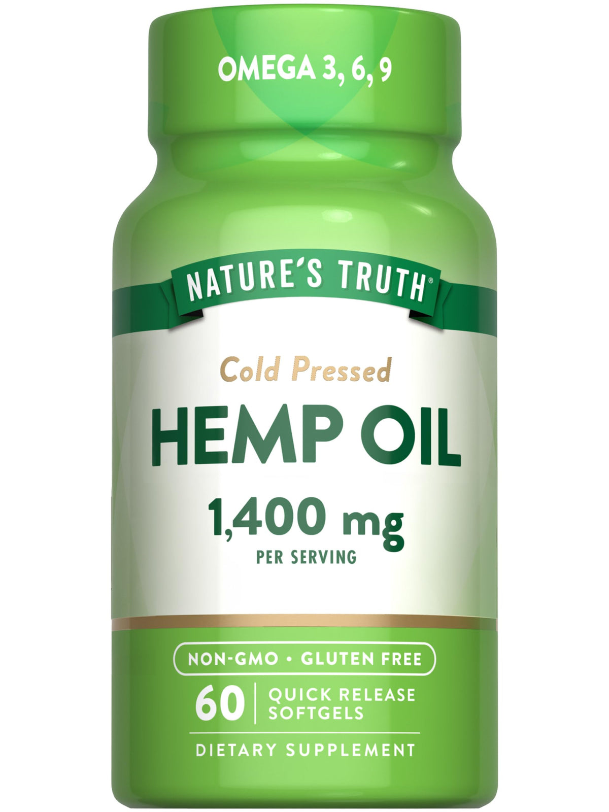 Hemp Oil Softgels 1400mg 60 Count T28204