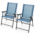 Blue Set of 2 Folding Sling Chairs D16011