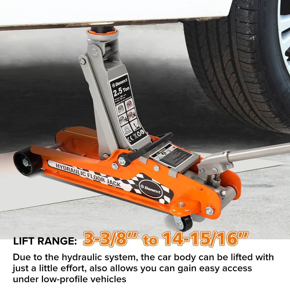 2.5 Ton Steel Floor Jack and 3 Ton Black Jack Stands X58081