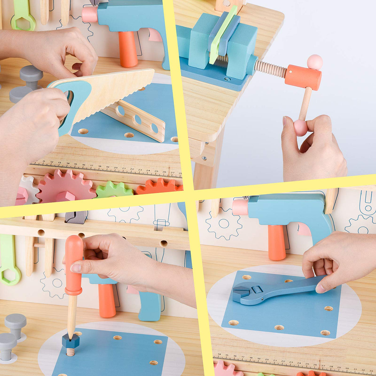 Wooden Kids Tool Bench with Tools Set E12593