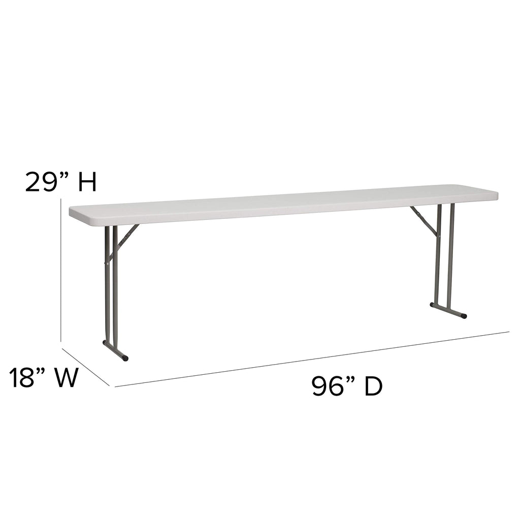 8 ft Granite White Plastic Folding Training Table U724