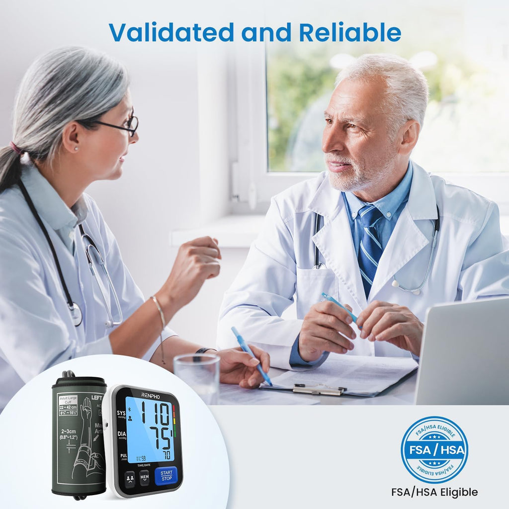 Smart Blood Pressure Monitor with Wide Cuff R957