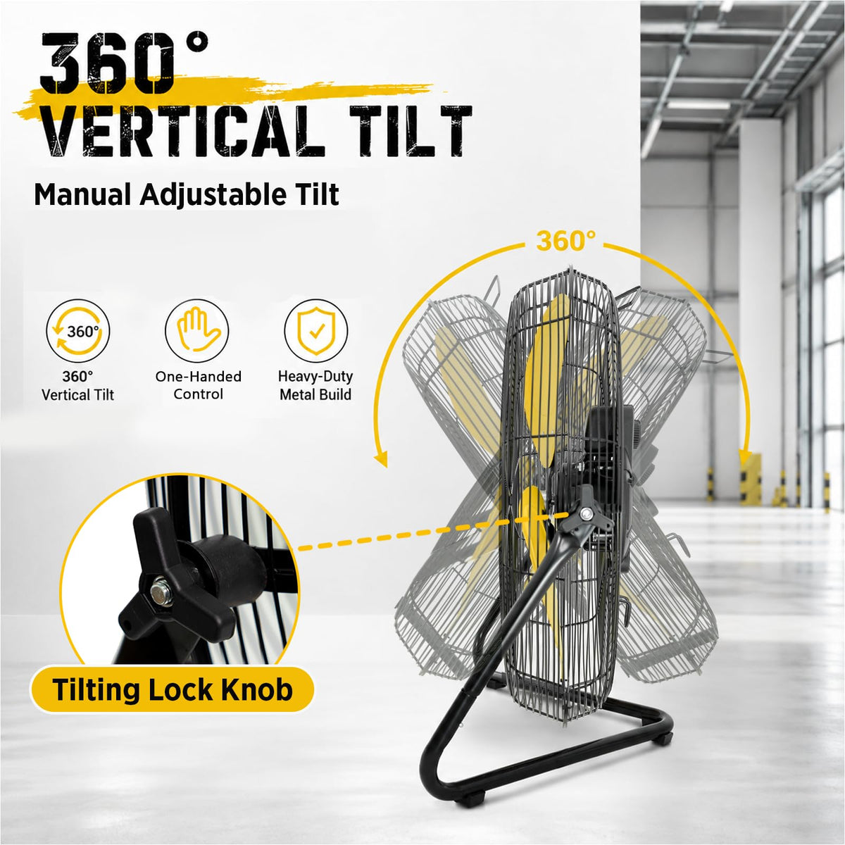 20" 6200 CFM High Velocity Metal Floor Fan B363