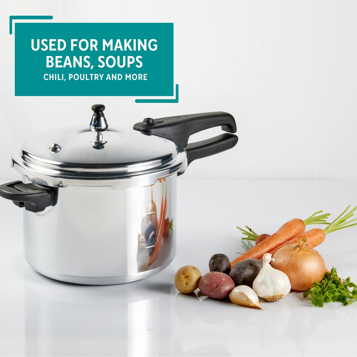 Polished Aluminum 8-Quart Pressure Cooker K501