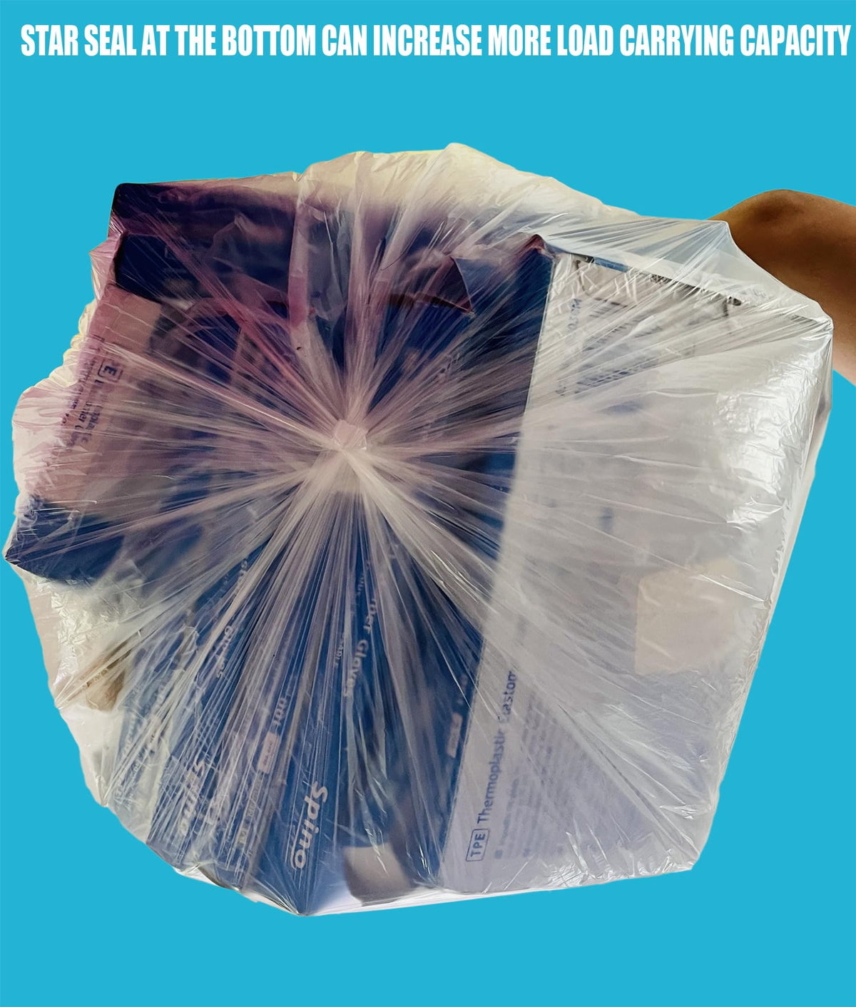 40-45 Gallon Clear Heavy Duty Plastic Trash Bags, 125 Count W11606