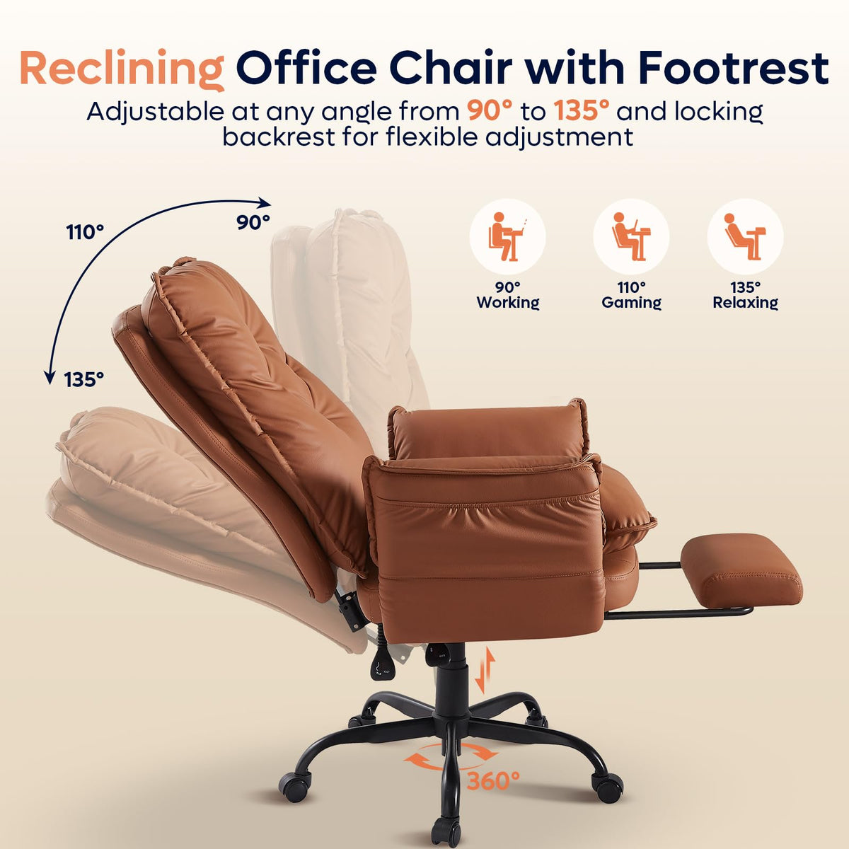 High Back Executive Chair with Footrest U3064