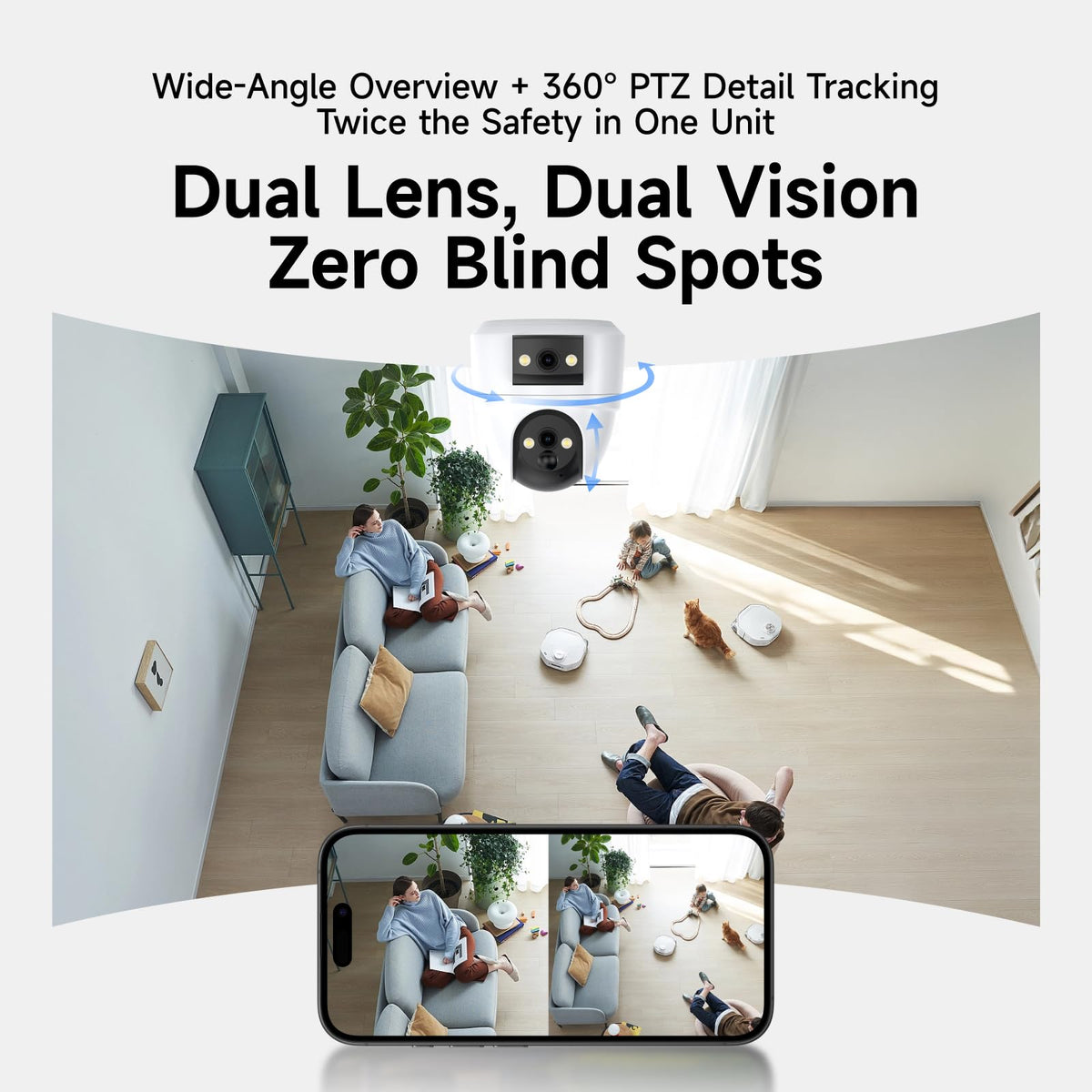 2K Dual Lens Indoor Security Camera E6512