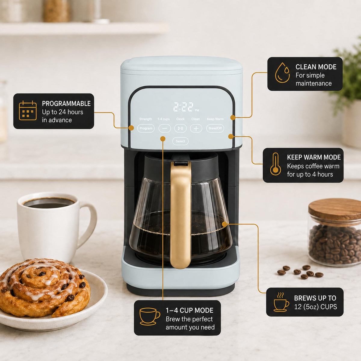 12-Cup Programmable Drip Coffee Maker N978353