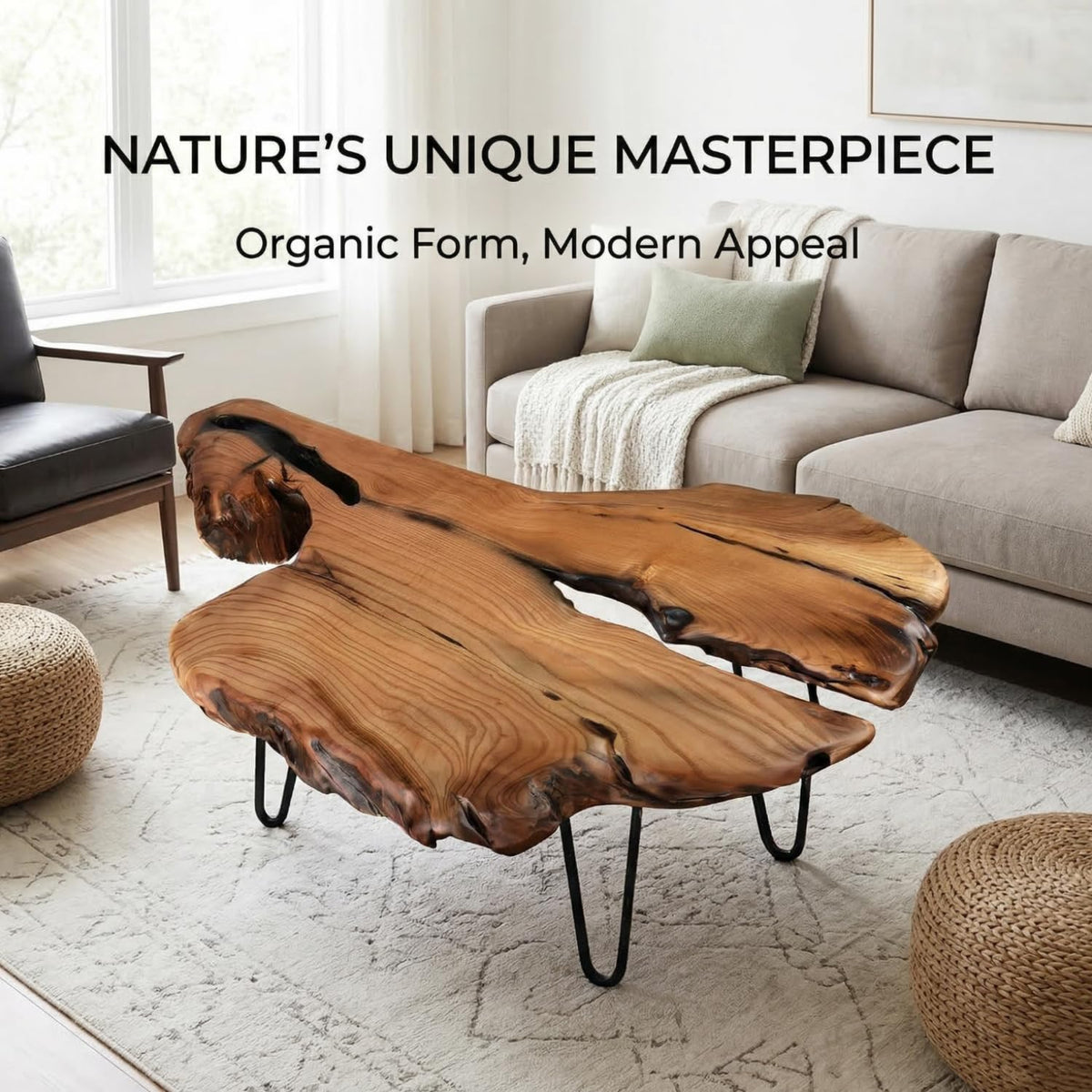 Live Edge Natural Wood Coffee Table D63653