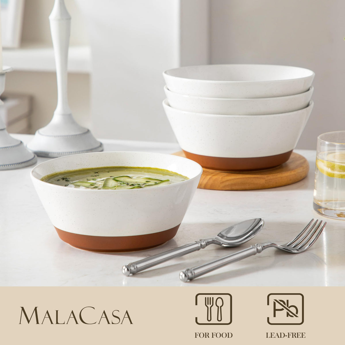 Ceramic Soup Bowls Set of 4 U651