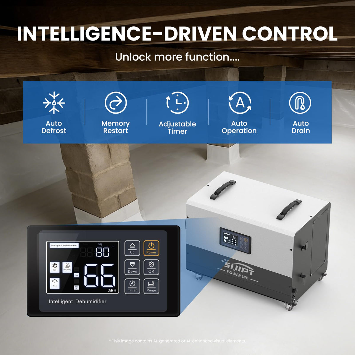 145 Pints Commercial Dehumidifier with Pump & Drain S329299
