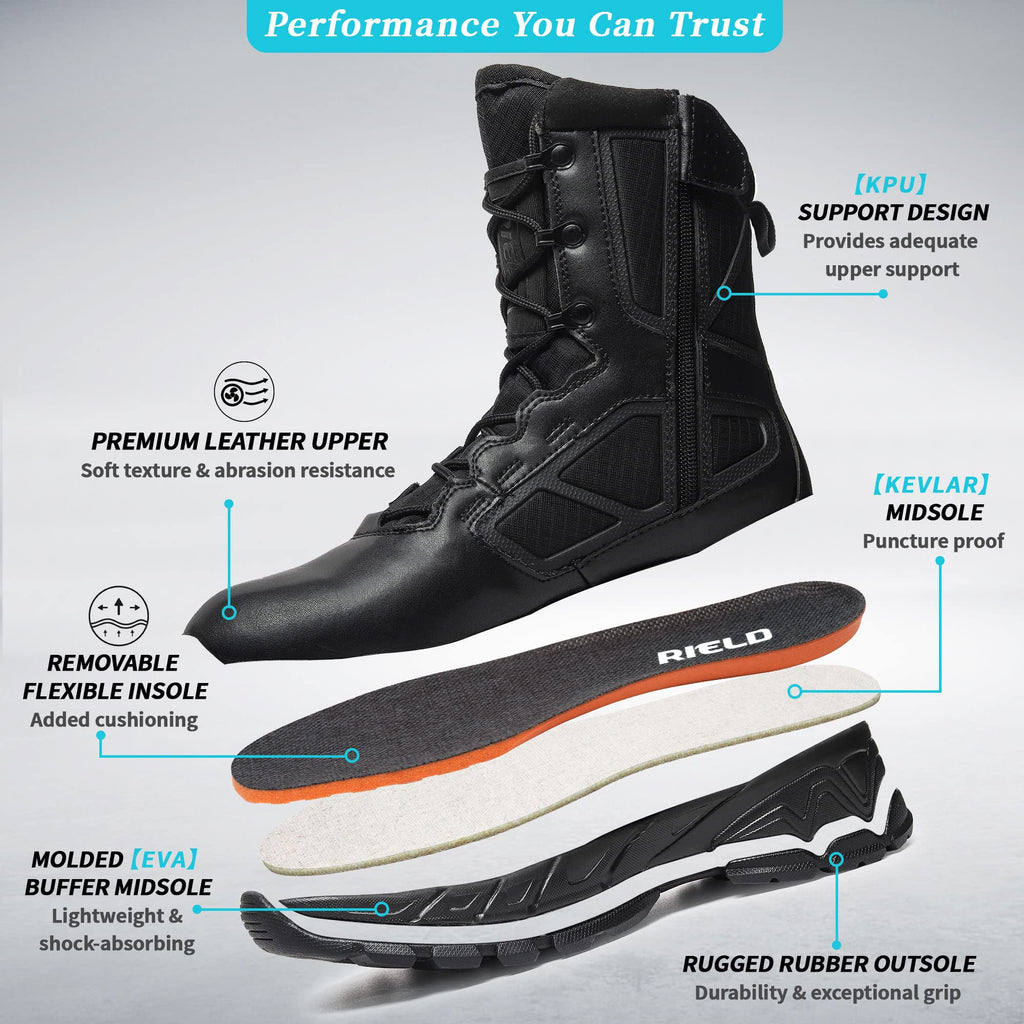 Lightweight Side Zipper Tactical Work Boots G85724