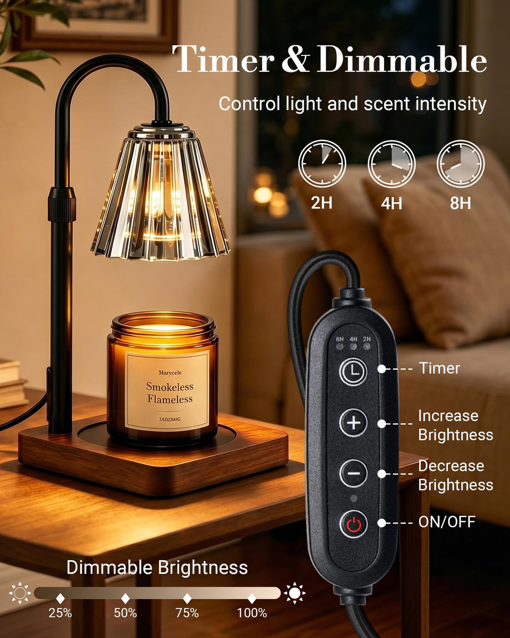 Vintage Candle Warmer Lamp with Timer Dimmer R184