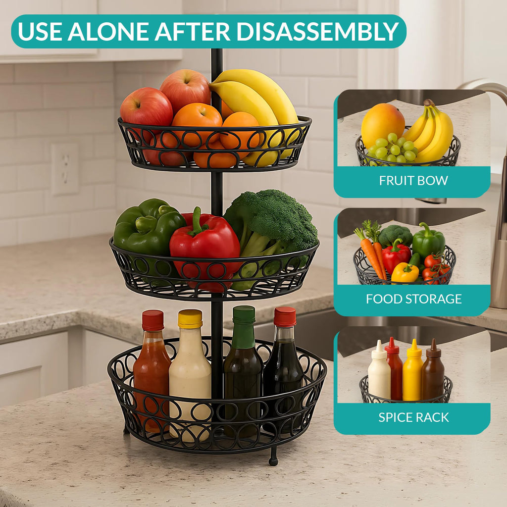 3-Tier Metal Fruit Basket V522