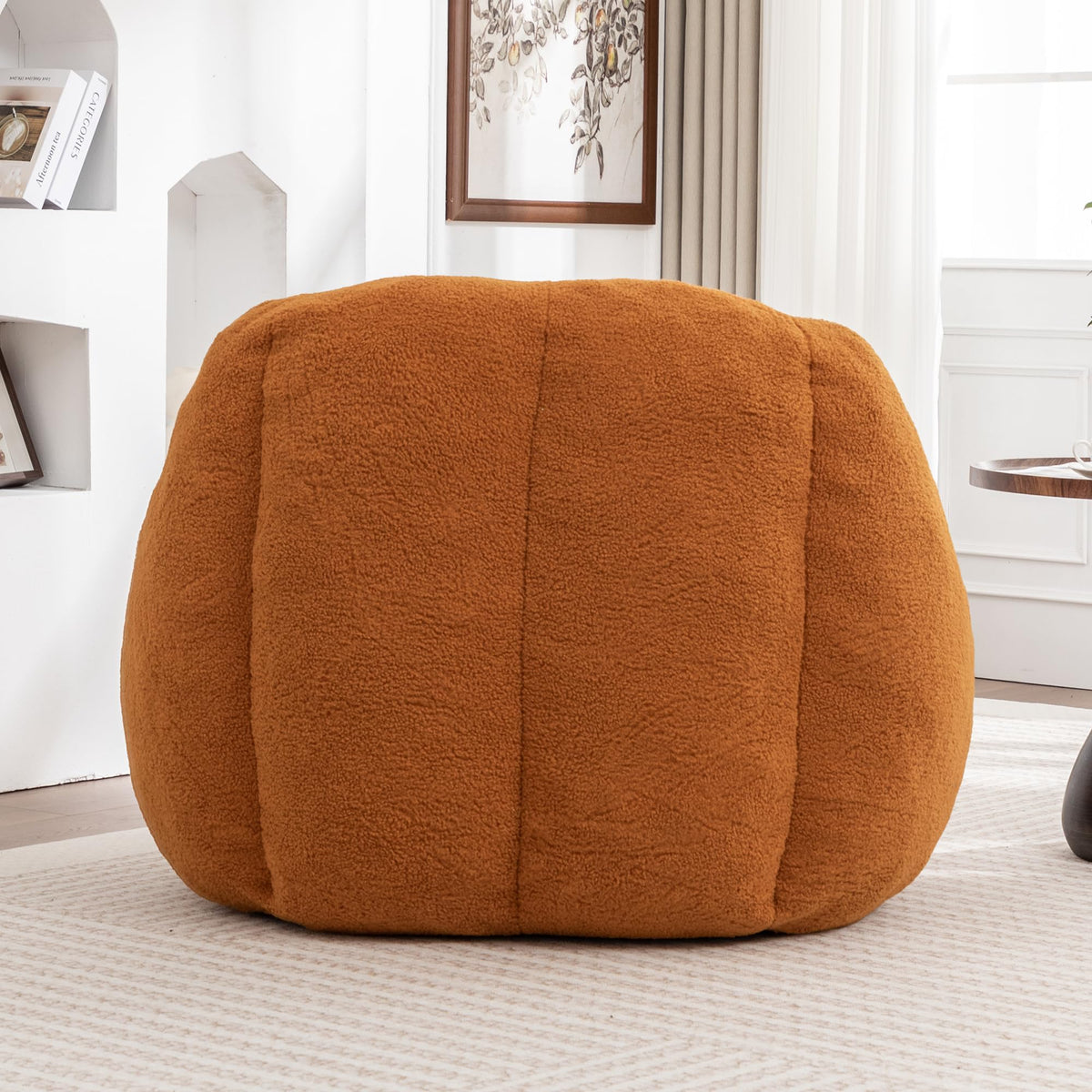 Yellow Tufted Memory Foam Bean Bag Chair J472576