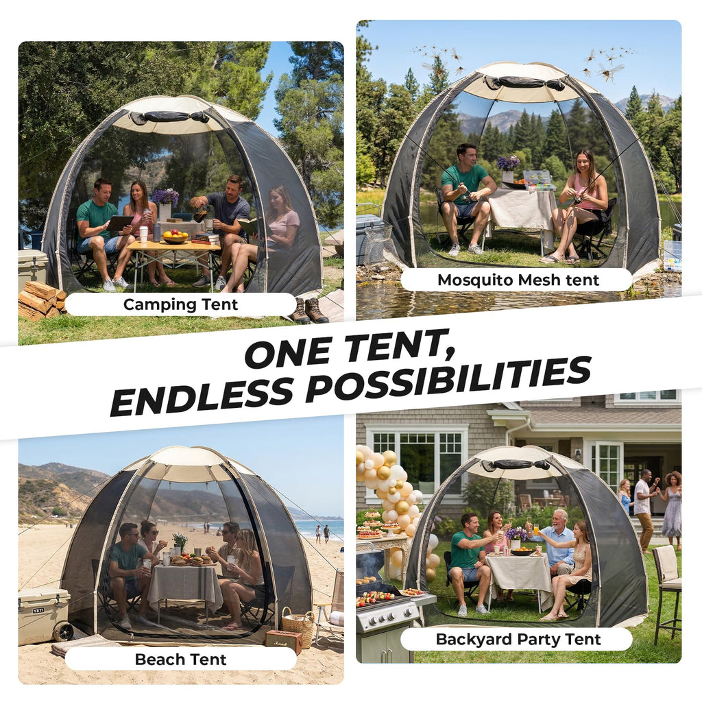 10 x 10 FT Pop Up Mesh Screen House Tent A9117