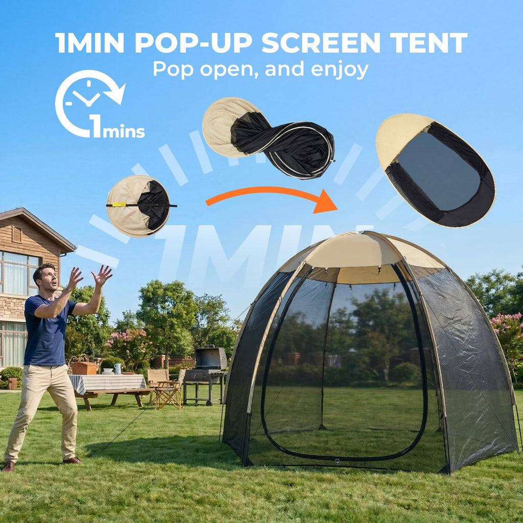 10 x 10 FT Pop Up Mesh Screen House Tent A9117