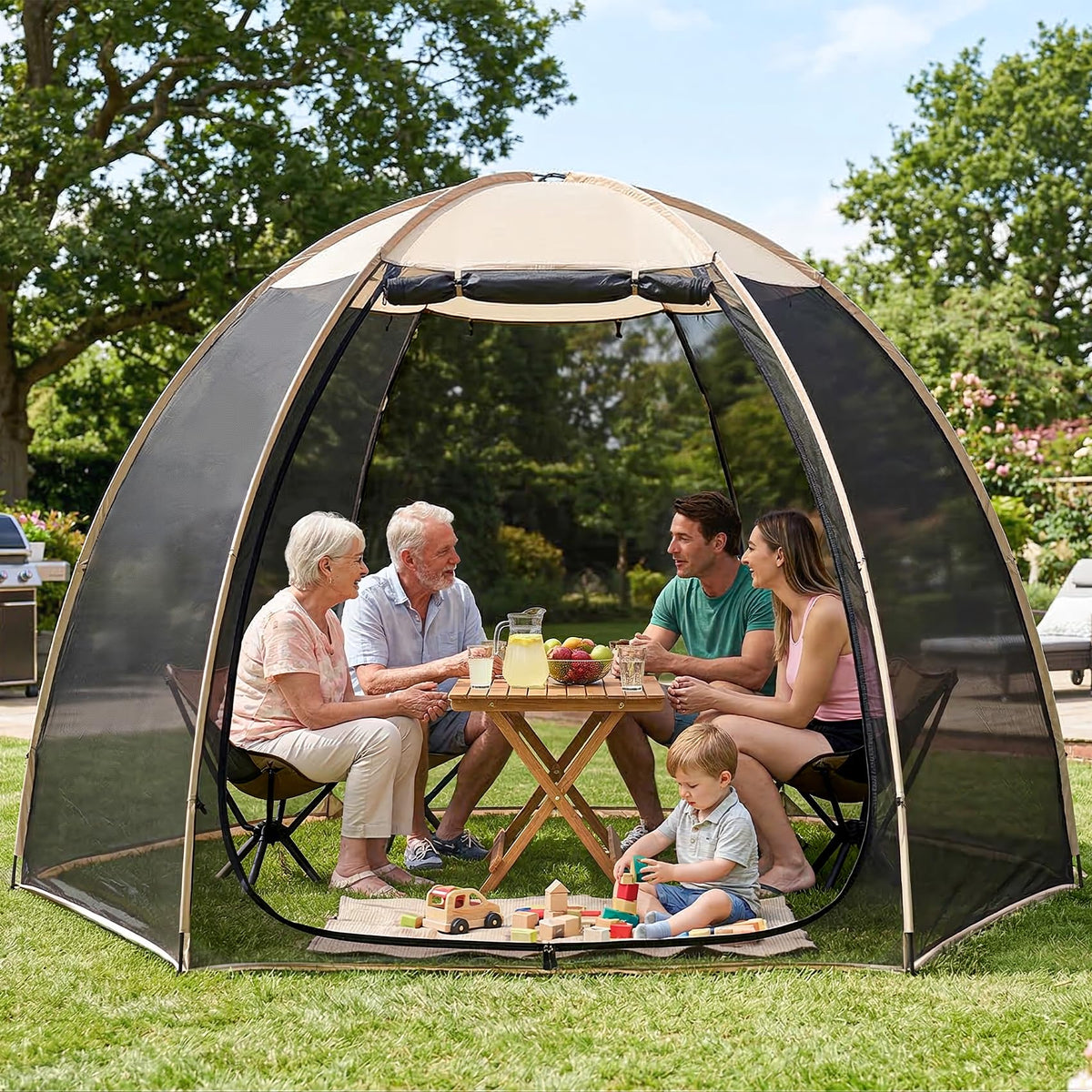 10 x 10 FT Pop Up Mesh Screen House Tent A9117