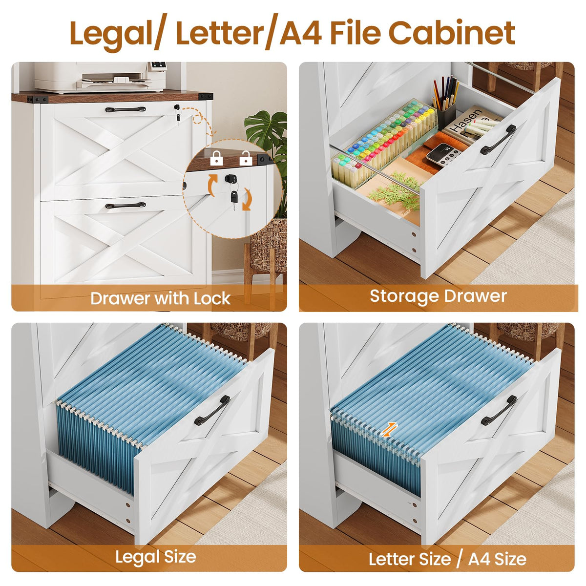2 Drawer File Cabinet with Lock C388