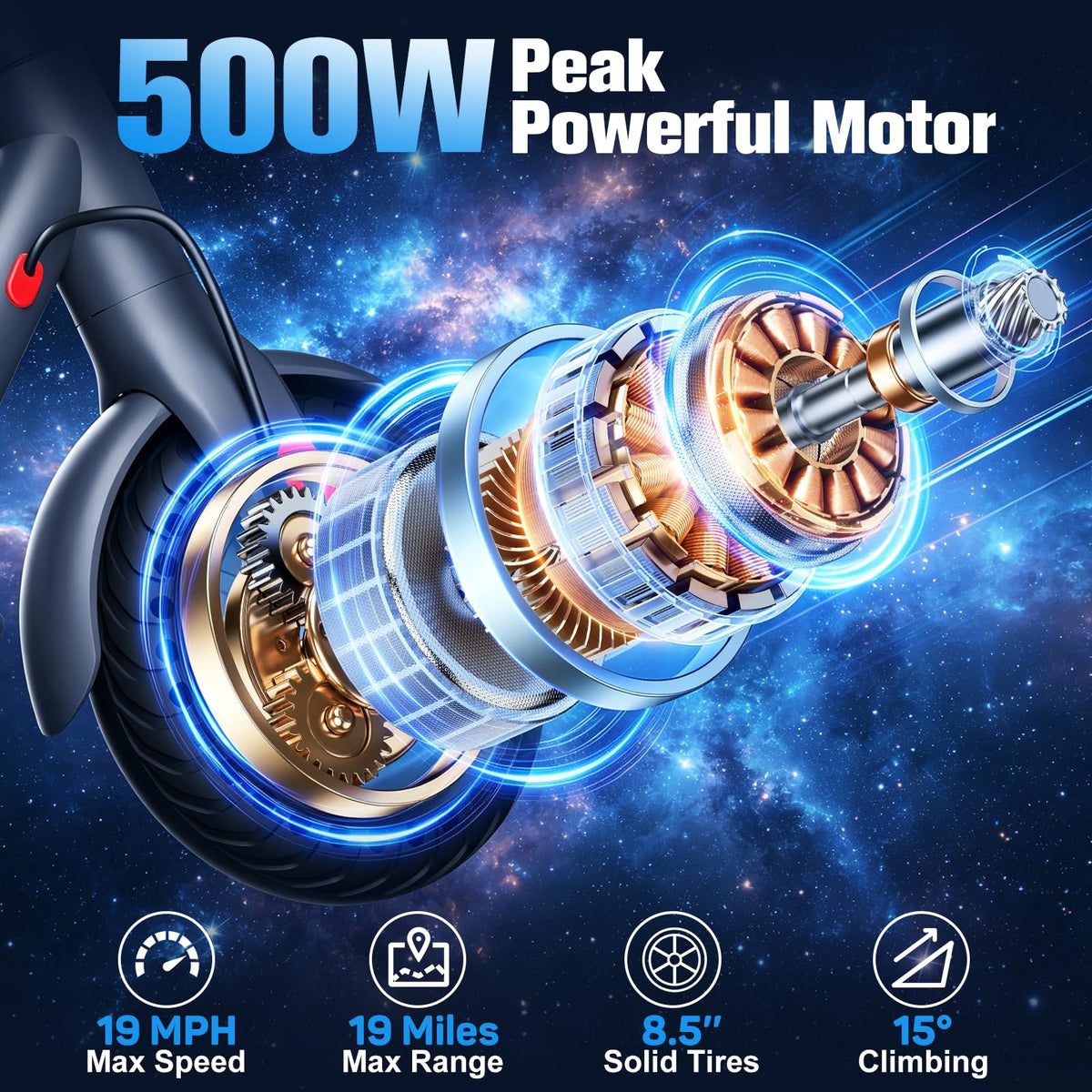 Electric Scooter 500W Motor 8.5'' Tire Y91294