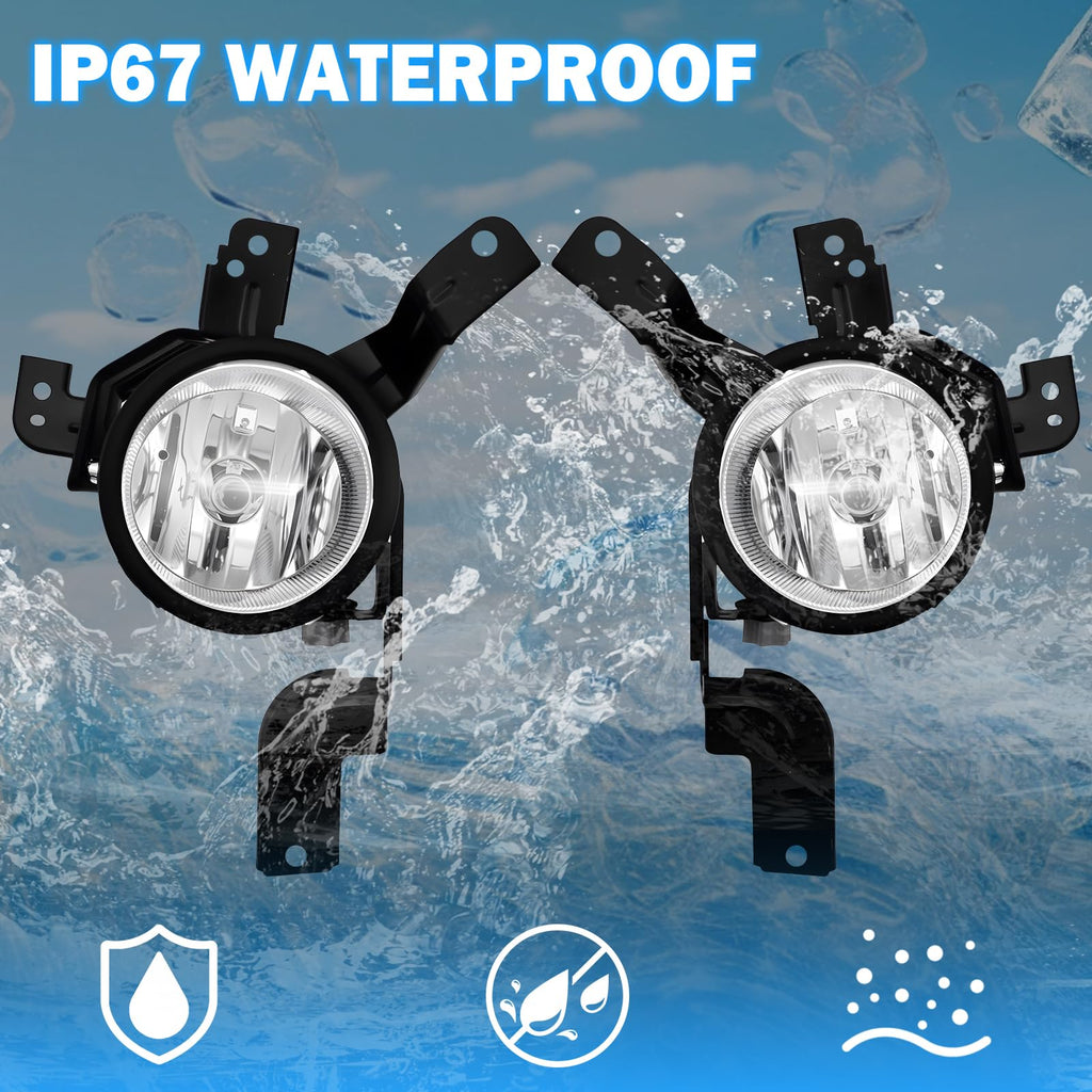 Driving Fog Lights with H11 12V 55W Halogen Bulbs & Switch and Wiring Kit U2238