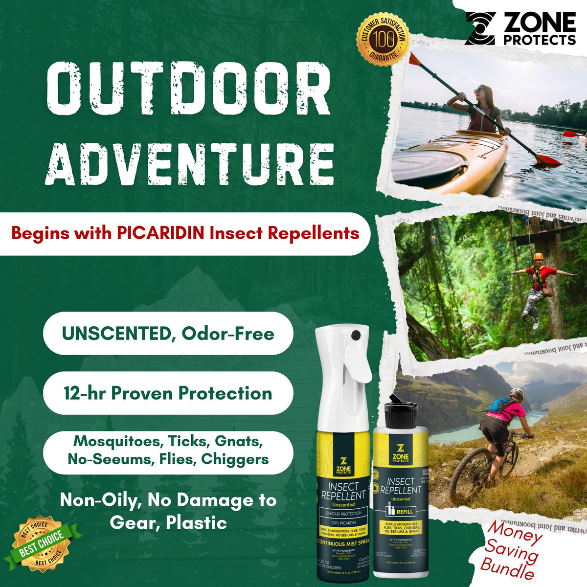 Picaridin Insect Repellent Spray 10oz Continuous Spray P4541