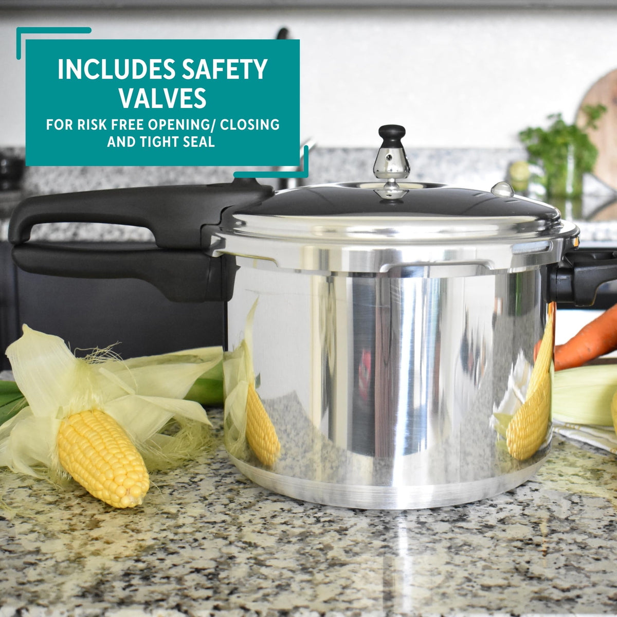 Polished Aluminum 8-Quart Pressure Cooker K501