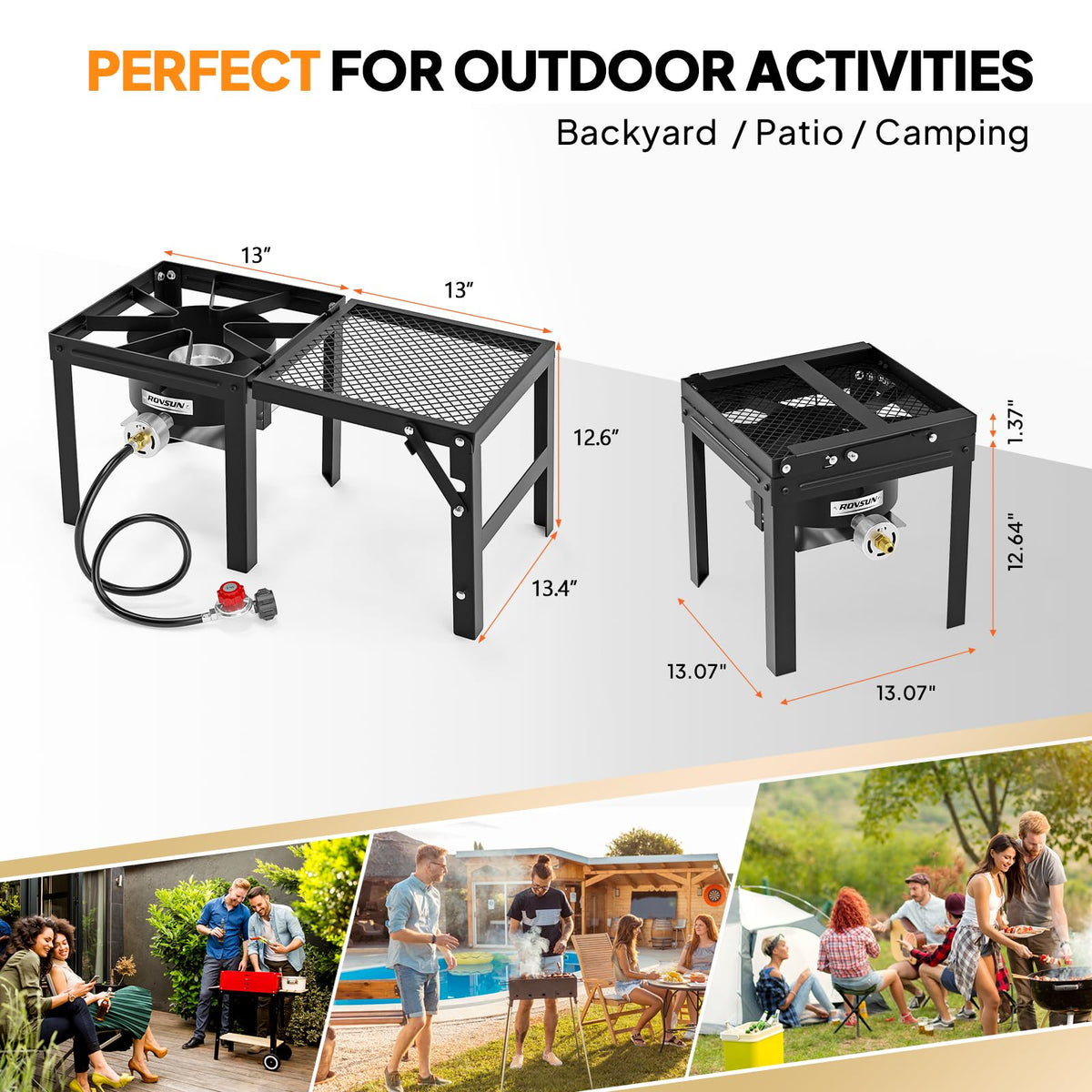 Portable Single Burner Propane Camp Stove O177794