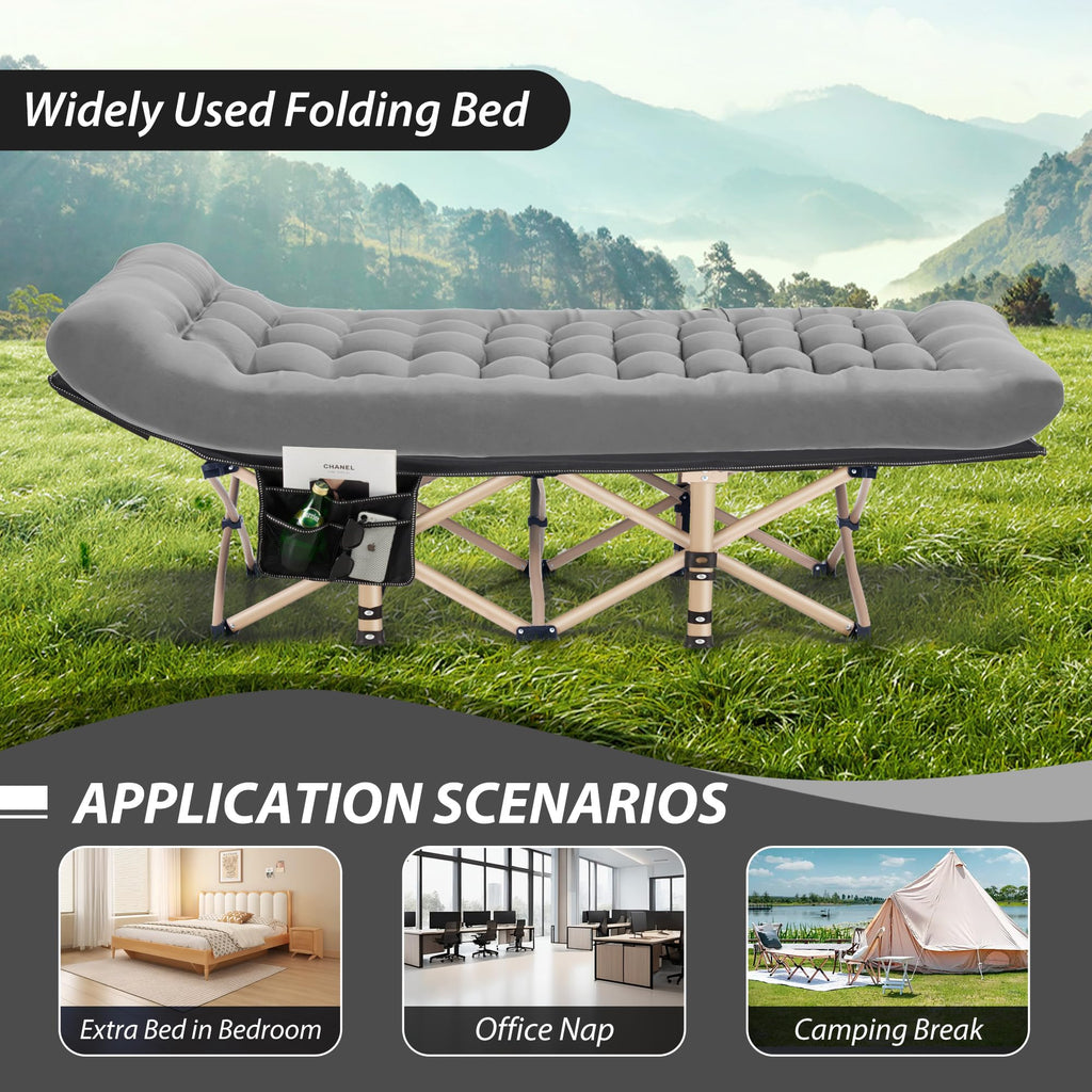 Folding Camping Cot with Mattress C436