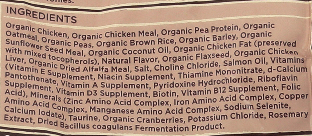 Organic Chicken & Brown Rice Recipe Dry Cat Food 3 lb. Bag S798602