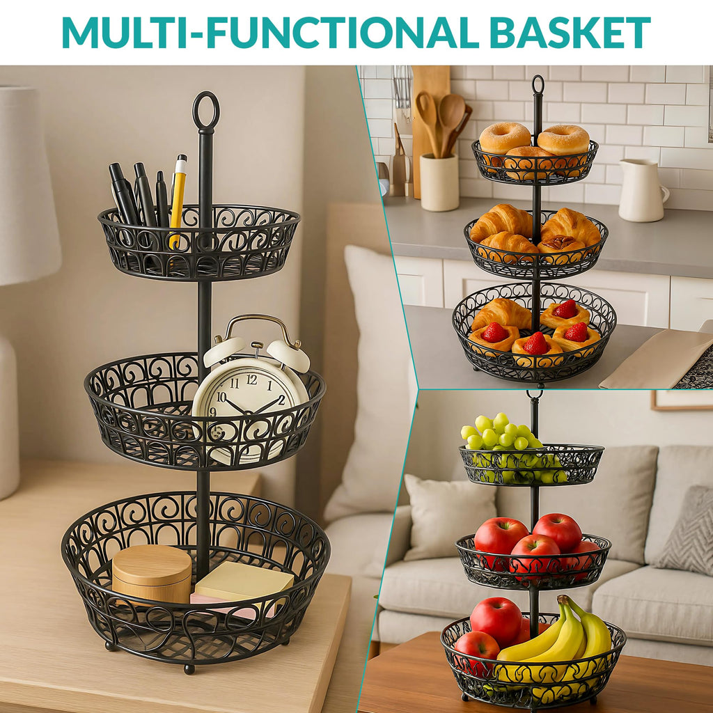 3-Tier Metal Fruit Basket V522