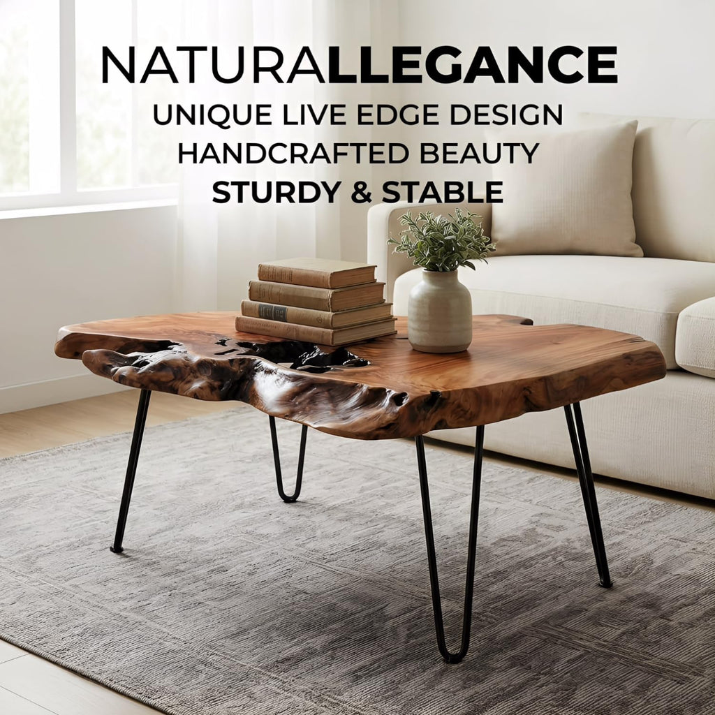 Live Edge Natural Wood Coffee Table D63653