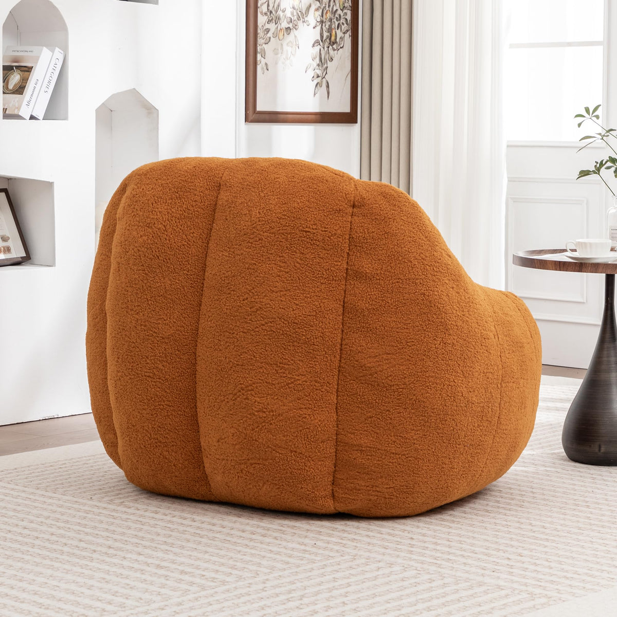Yellow Tufted Memory Foam Bean Bag Chair J472576