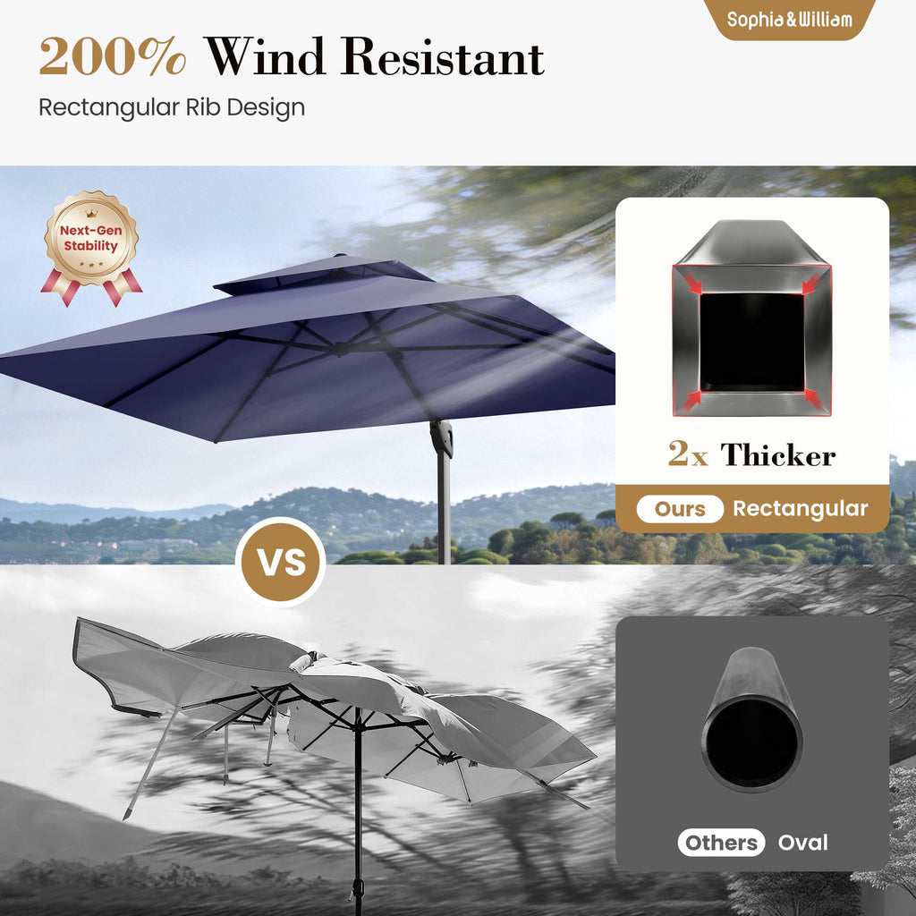 12ft Cantilever Patio Umbrella with Base Q5869