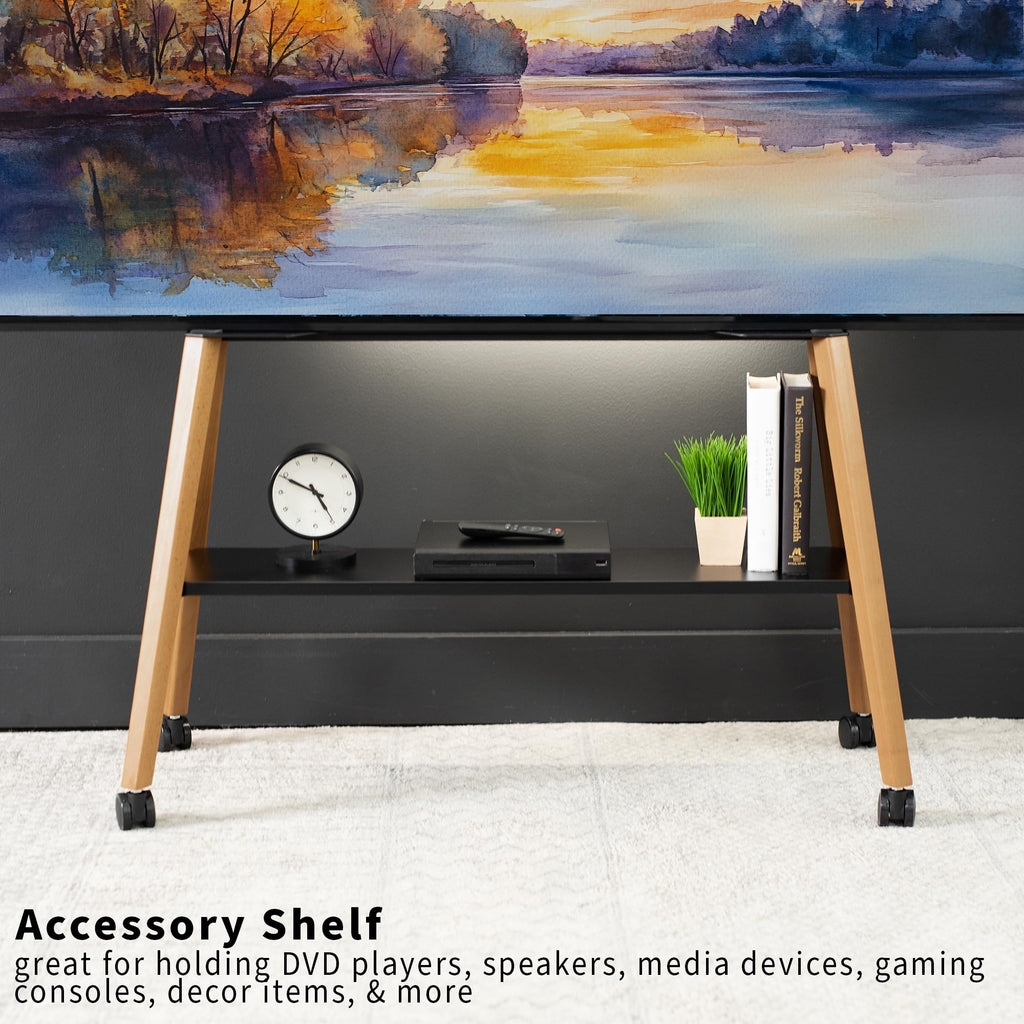 43 to 75 inch Adjustable Mobile TV Stand with Walnut Legs D630990