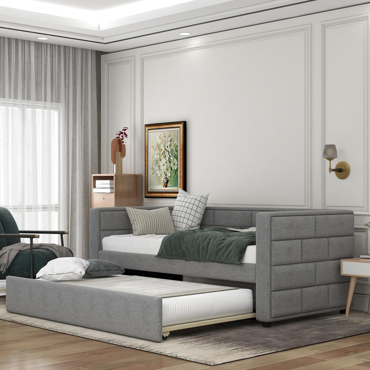 Twin Upholstered Daybed with Trundle Z986610