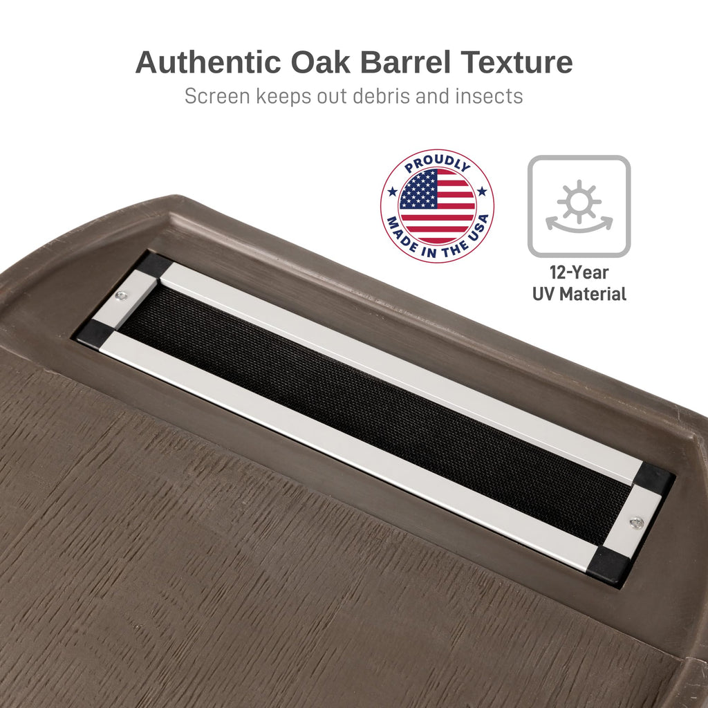 50-Gallon Flat Back Rain Barrel with Brass Spigot Q635