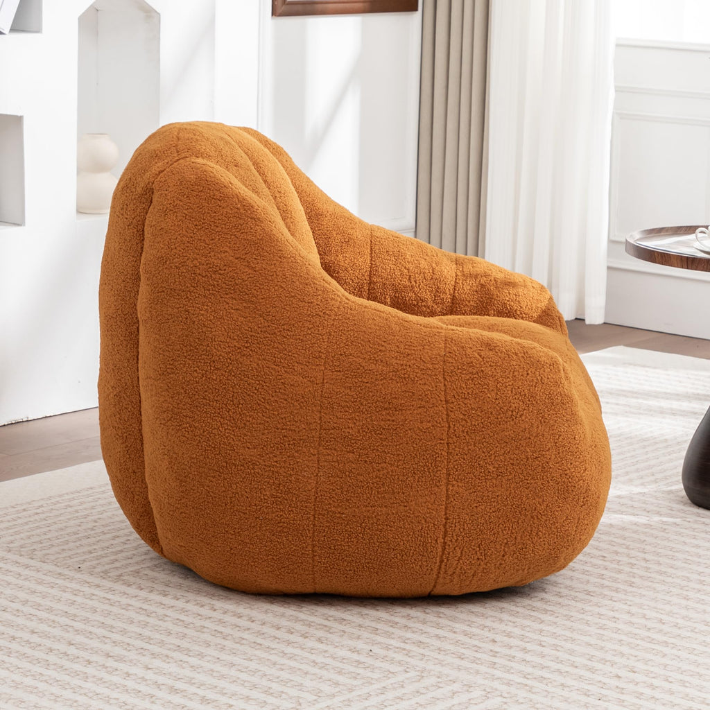 Yellow Tufted Memory Foam Bean Bag Chair J472576