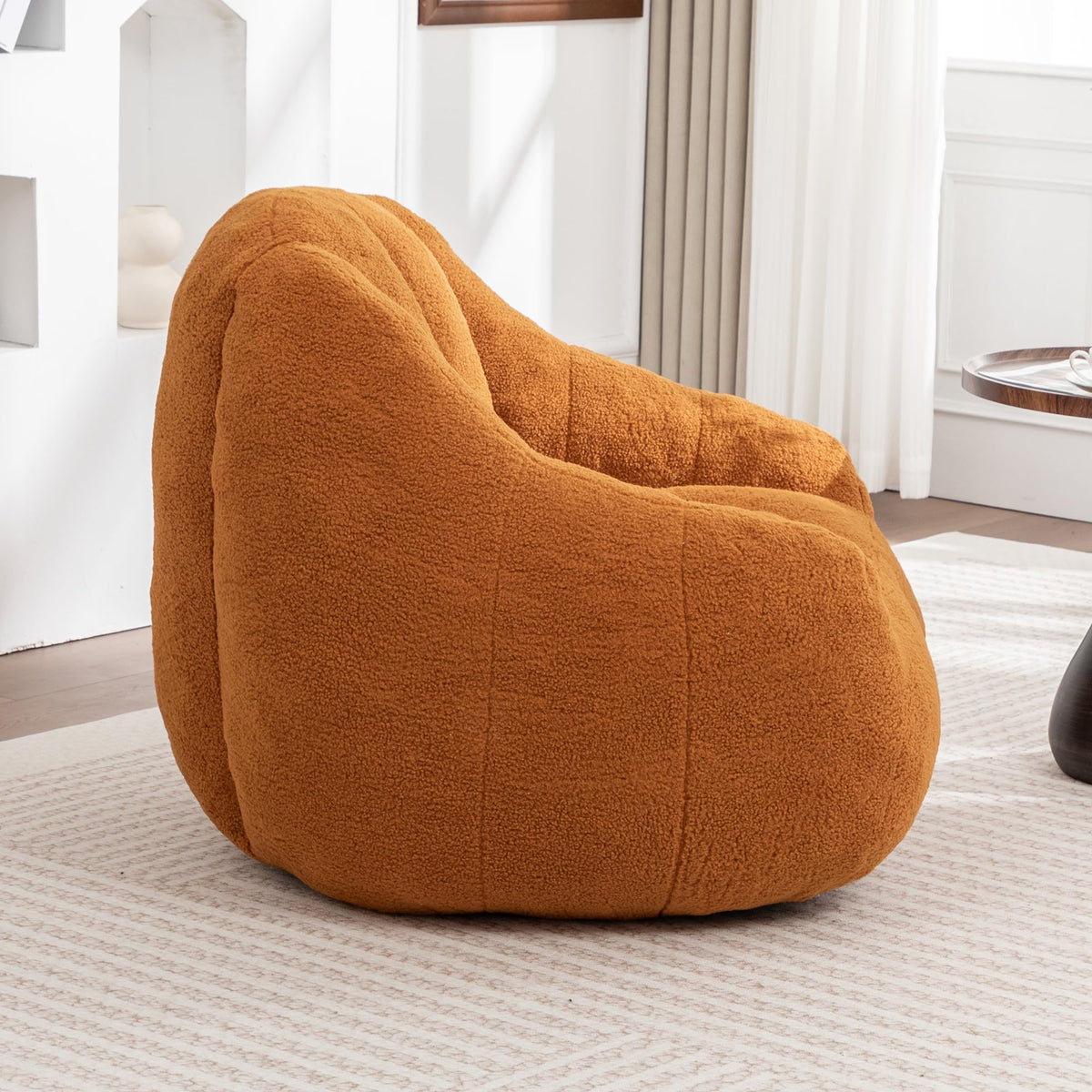 Yellow Tufted Memory Foam Bean Bag Chair J472576