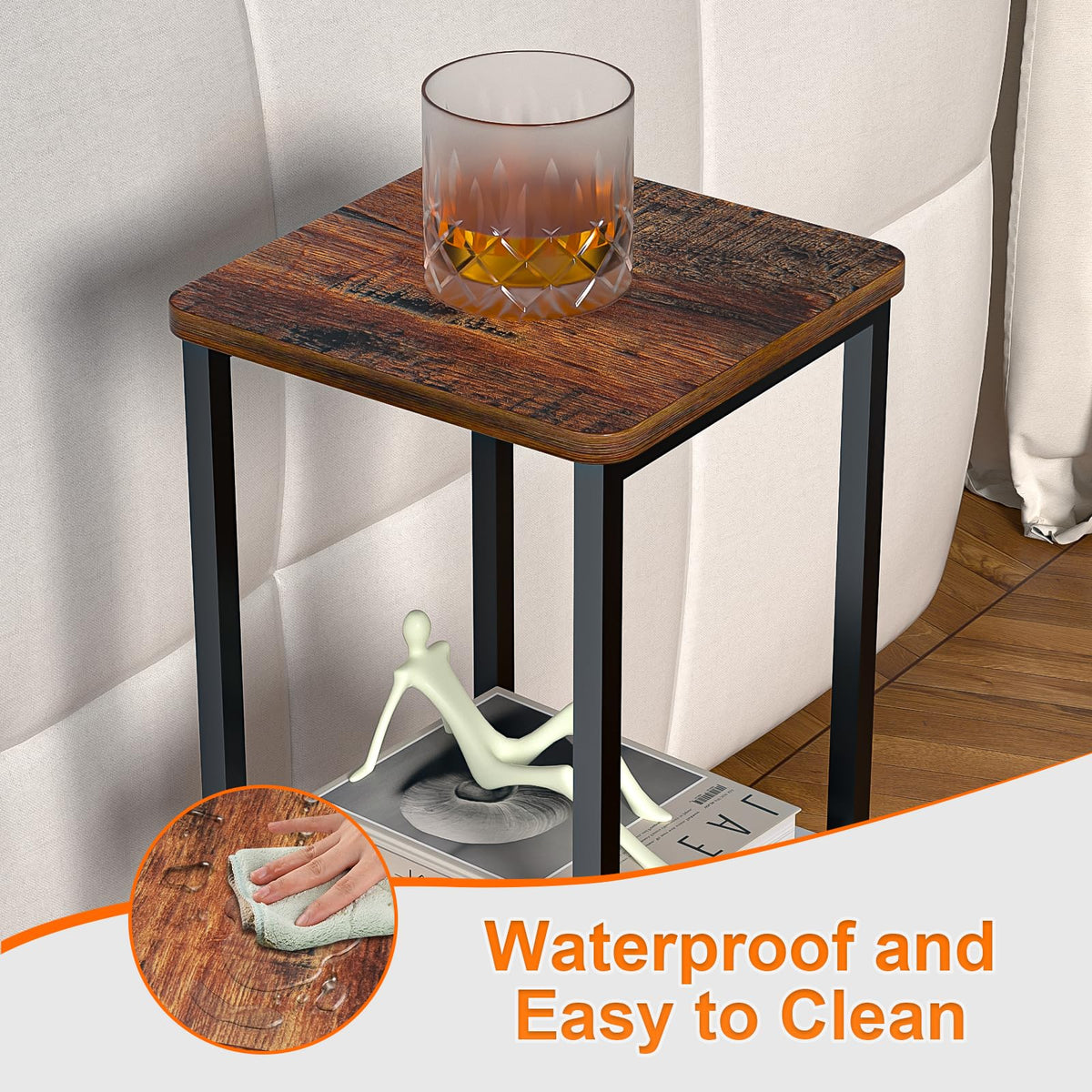 10" Wide Square 3-Tier Drink Table with Adjustable Feet U962753