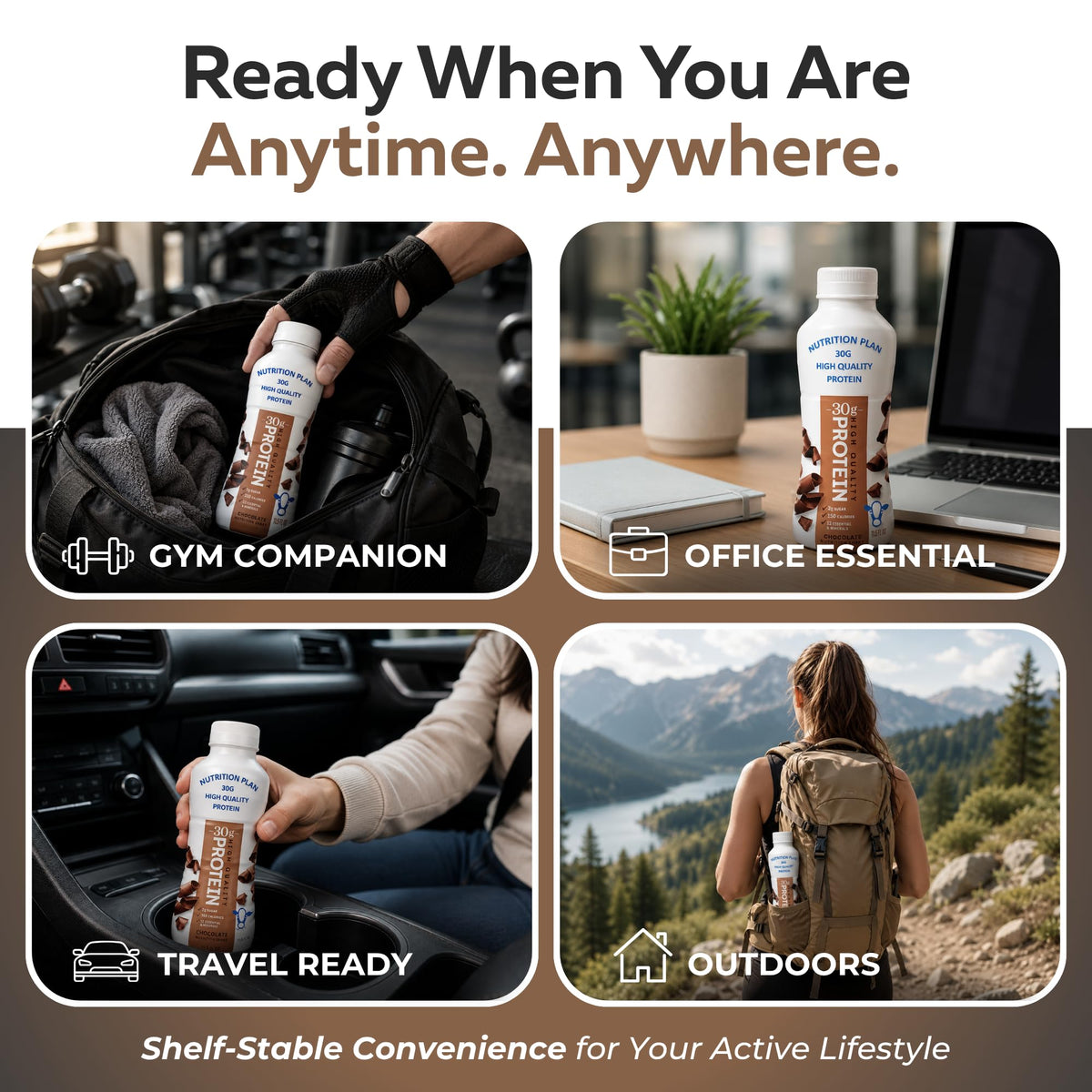 High-Protein Ready to Drink Shake – 30g Milk Protein, 150 Calories, 2g Sugar – Lactose Free, Chocolate, 11.5 fl oz (12 Pack) N10072